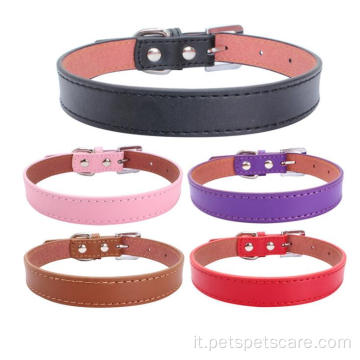 Collar per cani in pelle di lusso colorato di alta qualità colorato ecologico